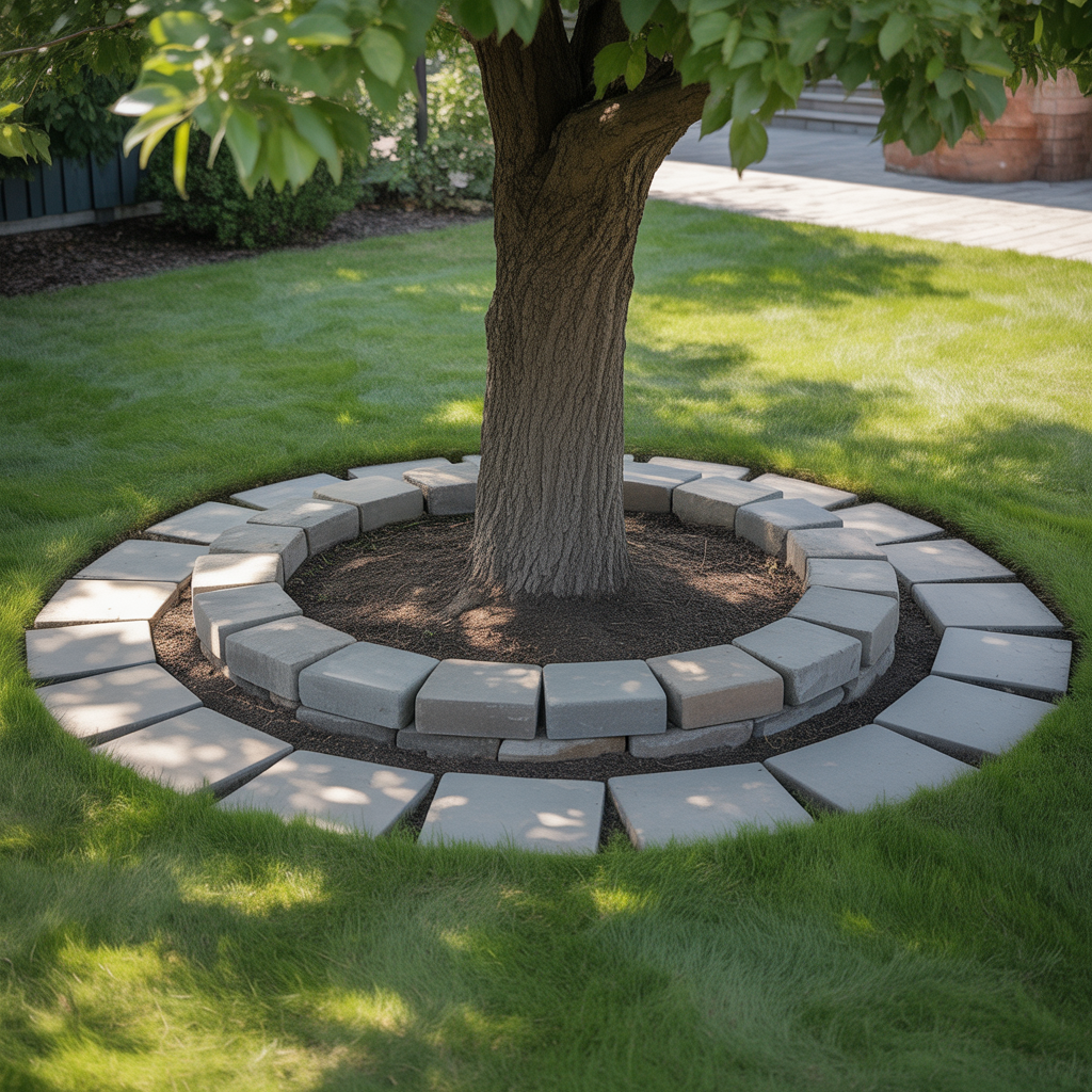 10.Sa lagger du stenplattor runt trad pa smart satt